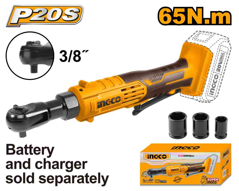 [CDRLI2060151] LLAVE CRIQUET 3/8" 20V (NO INCLUYE BATERIA NI CARGADOR) INGCO (CDRLI2060151)