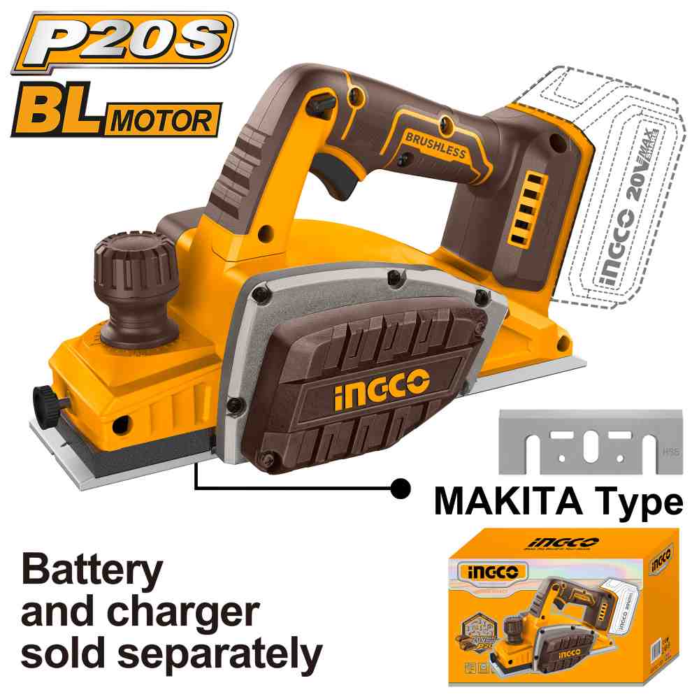 [CRLI20401] CEPILLADORA 20V (NO INCLUYE CARGADOR NI BATERIA) INGCO (CRLI20401)