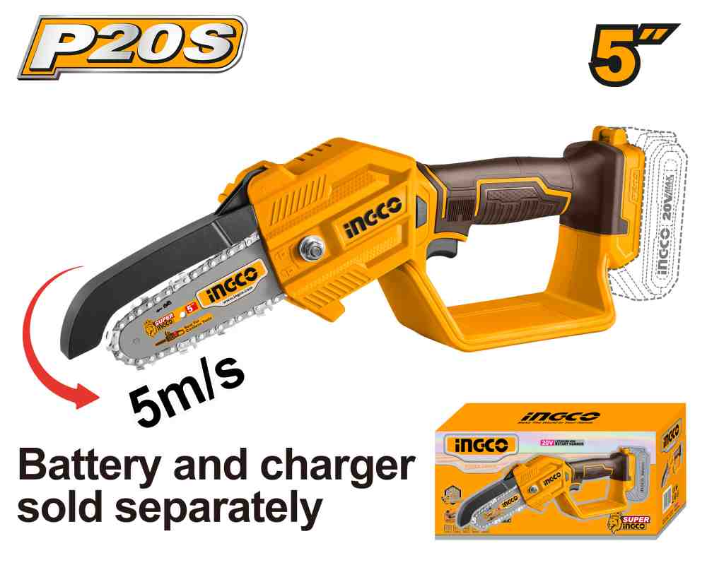 [CGSLI2058] SIERRA PODADORA 20V 5" (NO INCLUYE CARGADOR NI BATERIA) INGCO (CGSLI2058)