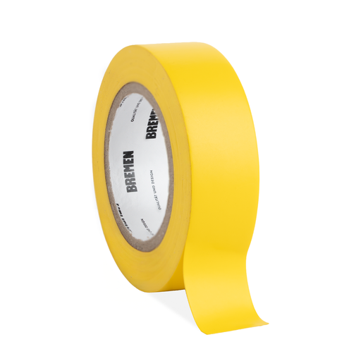 CINTA ADHESIVA AISLADORA 0,18MMX19MMX9,14M BREMEN® [AMARILLA] X 10 UNIDADES (8814)