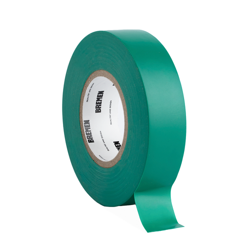 [8822] CINTA ADHESIVA AISLADORA 0,18MMX19MMX18M BREMEN® [VERDE] X 10 UNIDADES (8822)