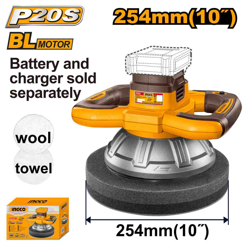 [COPLI202548] PULIDORA 10" 20V (NO INCLUYE CARGADOR NI BATERIA) INGCO (COPLI202548)