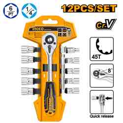[HKTS14122] JUEGO DE TUBOS CRIQUET 1/4" INGCO (HKTS14122)