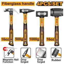 SET 4 PZAS DE MARTILLOS Y MAZAS INGCO (HCH9004)