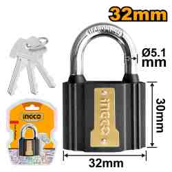 CANDADO METALICO 32MM CON 3 LLAVES INGCO (DIPL0301)