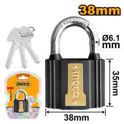 CANDADO METALICO 38MM CON 3 LLAVES INGCO (DIPL0401)