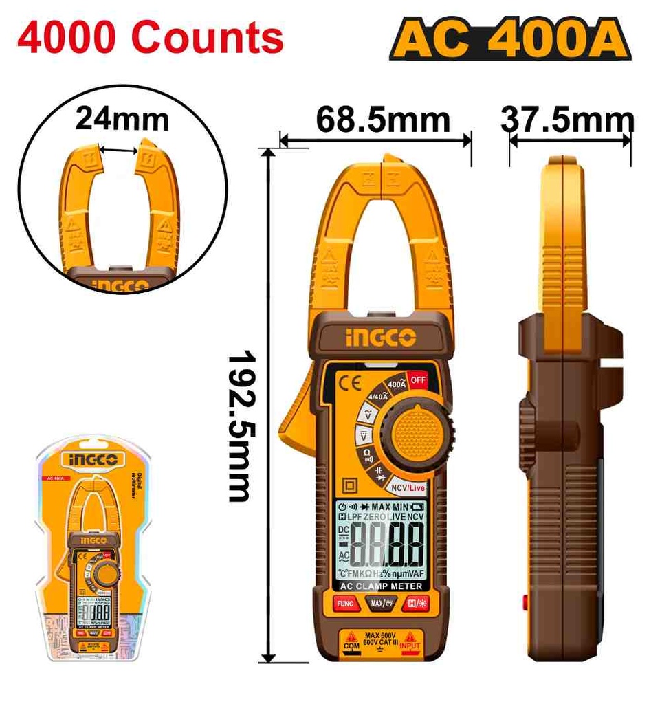 DIGITAL AC CLAMP METER INGCO (DCM62001)