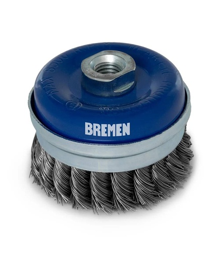 [8125] CEPILLO COPA INDUSTRIAL 3" TRENZADO (AMOLADORA ANG.) BREMEN® (8125)