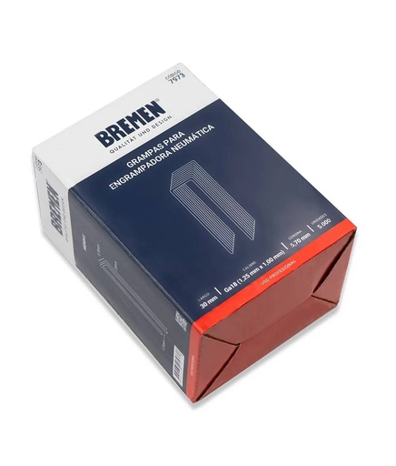 [7973] GRAMPAS 30MM [CORONA 5.70MM] (CAJA 5.000 UNI) P/CLAVADORA/ENGRAM. BREMEN® (7973)