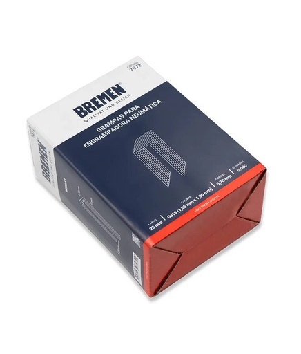 GRAMPAS 25MM [CORONA 5.70MM] (CAJA 5.000 UNI) P/CLAVADORA/ENGRAM. BREMEN® (7972)